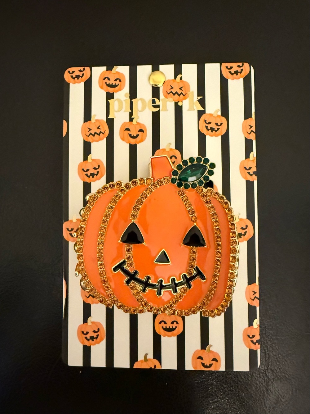 Piper K Jack-O’-Lantern Hair Clip